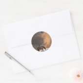 Sticker Rond Cheval en hiver (Enveloppe)