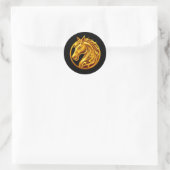 Sticker Rond Cheval en Or (Sac)