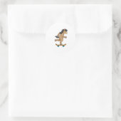 Sticker Rond Cheval en Patinage avec Skateboard (Sac)