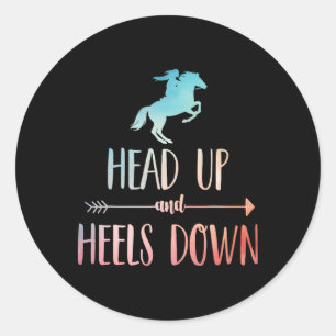 Sticker Rond Cheval Équitation Art Pour Femmes Filles Horseback