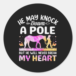 Sticker Rond Cheval équitation filles femmes équestre cheval