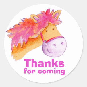Sticker Rond Cheval / équitation poney Merci l'autocollant du p