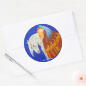 Sticker Rond Cheval et Ange (Enveloppe)