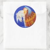 Sticker Rond Cheval et Ange (Sac)