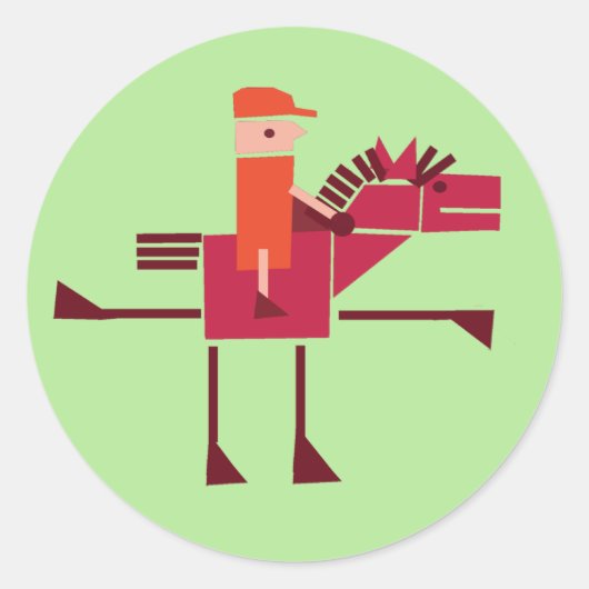 Sticker Rond Cheval et cavalier (Devant)