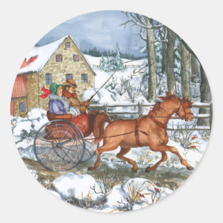 Sticker Rond Cheval et transport