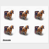 STICKER ROND CHEVAL ET TRANSPORT (Feuille)