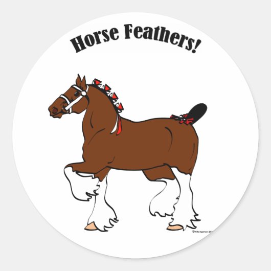 Sticker Rond Cheval Feathers ! (Devant)