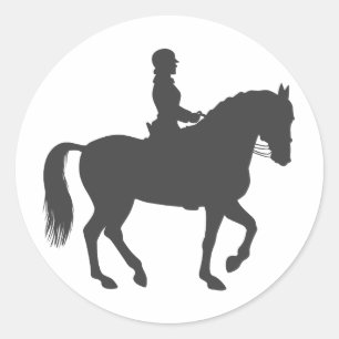 Sticker Rond cheval féminin - Choisir la couleur arrière - pl