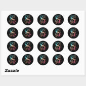 Sticker Rond Cheval Fille Equestre Filles Horseback (Feuille)