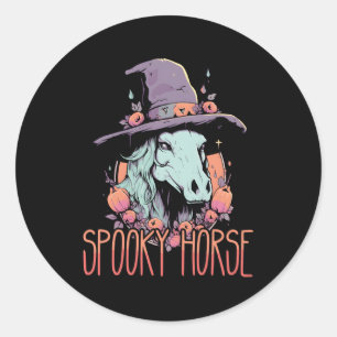 Sticker Rond Cheval Halloween Équitation Trick Ou Traite