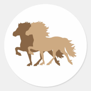 Sticker Rond Cheval islandais