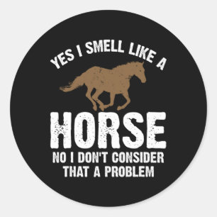 Sticker Rond Cheval Lover Cadeau Amusant Horseback équitation P