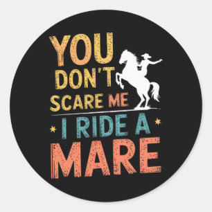 Sticker Rond Cheval Lover équitation équestre cavalier femme