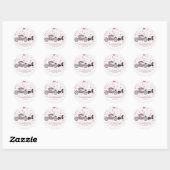 Sticker Rond Cheval mariage & Fleurs de transport & Papillons (Feuille)