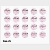 Sticker Rond Cheval mariage & Fleurs de transport & Papillons (Feuille)