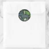 Sticker Rond Cheval miniature debout dans les arbres (Sac)