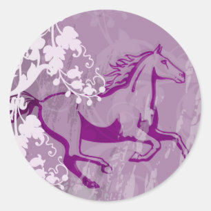 Sticker Rond Cheval Mystic Garden (Lt. Purple)