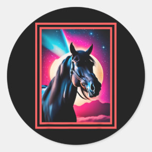 Sticker Rond Cheval Mystique Auteur Horseback équitation Vie st