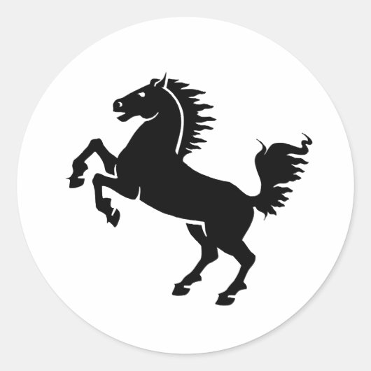 Sticker Rond cheval noir (Devant)
