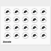 Sticker Rond Cheval noir (Feuille)