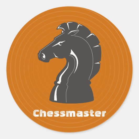 Sticker Rond Cheval noir Chessmaster (Devant)