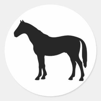 Sticker Rond cheval noir - chevaux