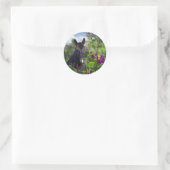 Sticker Rond Cheval noir en lilas (Sac)