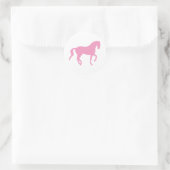 Sticker Rond Cheval Piaffe (rose) (Sac)