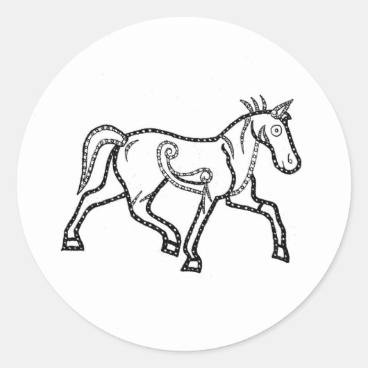 Sticker Rond Cheval Pictish (Devant)