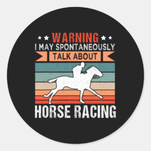 Sticker Rond Cheval Racing Jockey Horseback équitation Barrel R