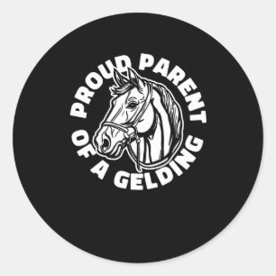 Sticker Rond Cheval Rider Gelding - Cheval Équitation Équitatio