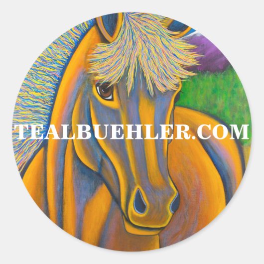 Sticker Rond Cheval sauvage (Devant)