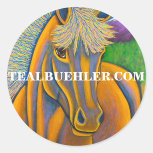 Sticker Rond Cheval sauvage