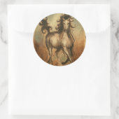 Sticker Rond Cheval sauvage et couleurs chaudes (Sac)