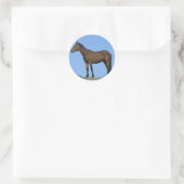 Sticker Rond Cheval sauvage Mustang (Sac)