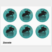 Sticker Rond Cheval Show Chasseur Jumper Silhouette (Feuille)