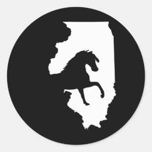 Sticker Rond Cheval vintage de l'Illinois