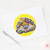 Sticker Rond chevalet girafe (Enveloppe)