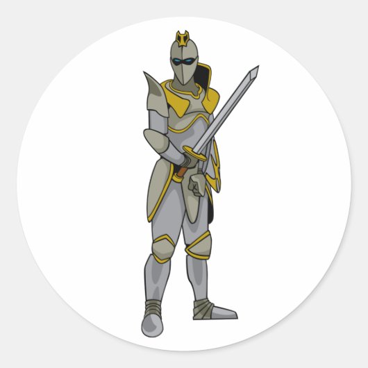 Sticker Rond Chevalier en armure (Devant)