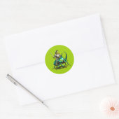 Sticker Rond Chevalier Grenouille et Scarabée de Combat (Enveloppe)