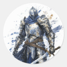Chevalier médiéval avec Cap bleu