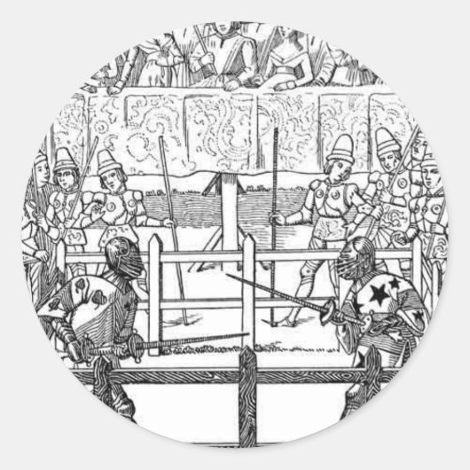 Sticker Rond Chevalier médiéval Jousting (Devant)