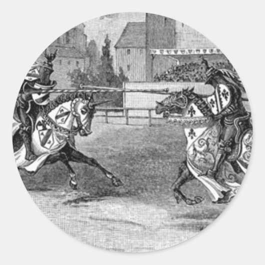 Sticker Rond Chevalier médiéval Jousting (Devant)