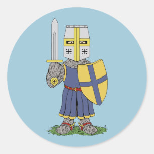 Sticker Rond Chevalier médiéval mignon