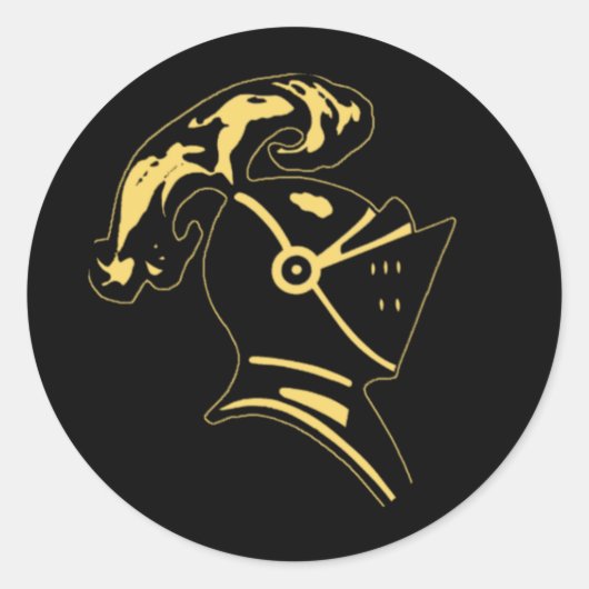 Sticker Rond Chevalier noir -Sticker (Devant)