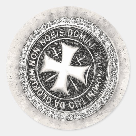 Sticker Rond Chevalier Température Croix médiévale Sceau person (Devant)