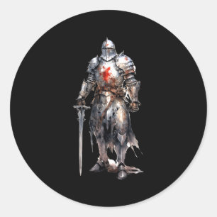 Sticker Rond Chevaliers De Guerrier Des Croisades Médiévales