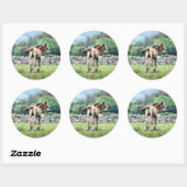 STICKER ROND CHEVAUX (Feuille)