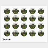 Sticker Rond Chevaux (Feuille)
